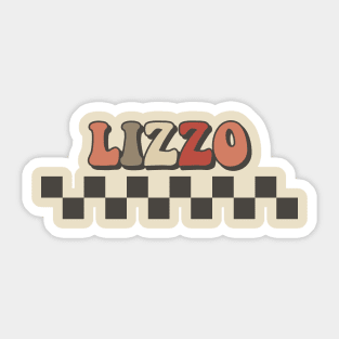 LIZZO Checkered Retro Groovy Style Sticker